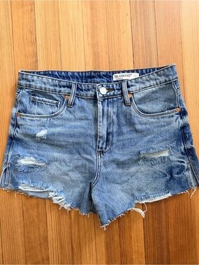 Blank NYC Medium Blue Distressed High-Rise Denim Shorts Size 27